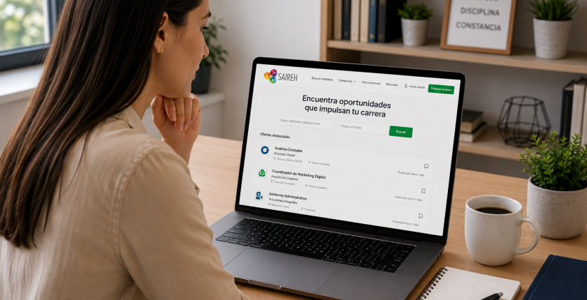 Profesional buscando ofertas de empleo en SAIREH Empleo